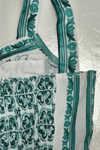 Wide Strap Sweetheart Baroque Print Tiered Ruffle Maxi Dress