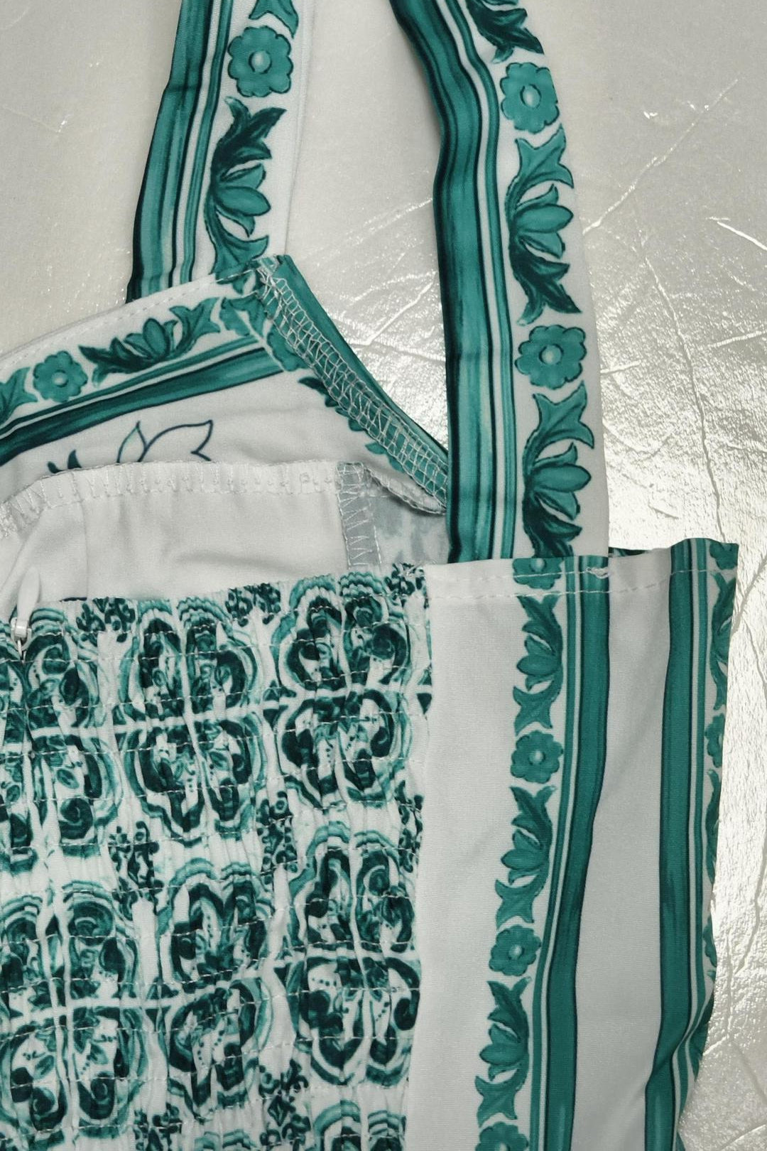Wide Strap Sweetheart Baroque Print Tiered Ruffle Maxi Dress