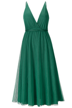 Thalia Exclusive Casual Solid Mesh V Neck Cake Skirt Dresses (4 Colors) Chic Silhouette Collection