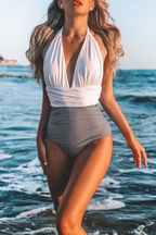 Fashion Vacation Print Patchwork Swimwears