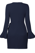 Casual Solid Flounce O Neck Irregular Dress Dresses(4 colors)