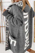 Casual Street Print Patchwork Hooded Collar Outerwear(3 Colors)