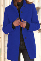 Casual Solid Solid Color Mandarin Collar Outerwear(6 Colors)