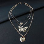 Casual Solid Butterfly Patchwork Necklaces