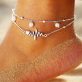 Casual Solid Patchwork Pearl Anklet