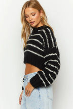 Striped Knit Pullover Sweater