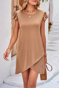 Arianna Effortless Casual Short Sleeve Ruffle Mini Dress Boutique Collection
