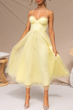Sweet Elegant Solid Solid Color V Neck Princess Dresses