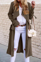 British Style Solid Frenulum Outerwear