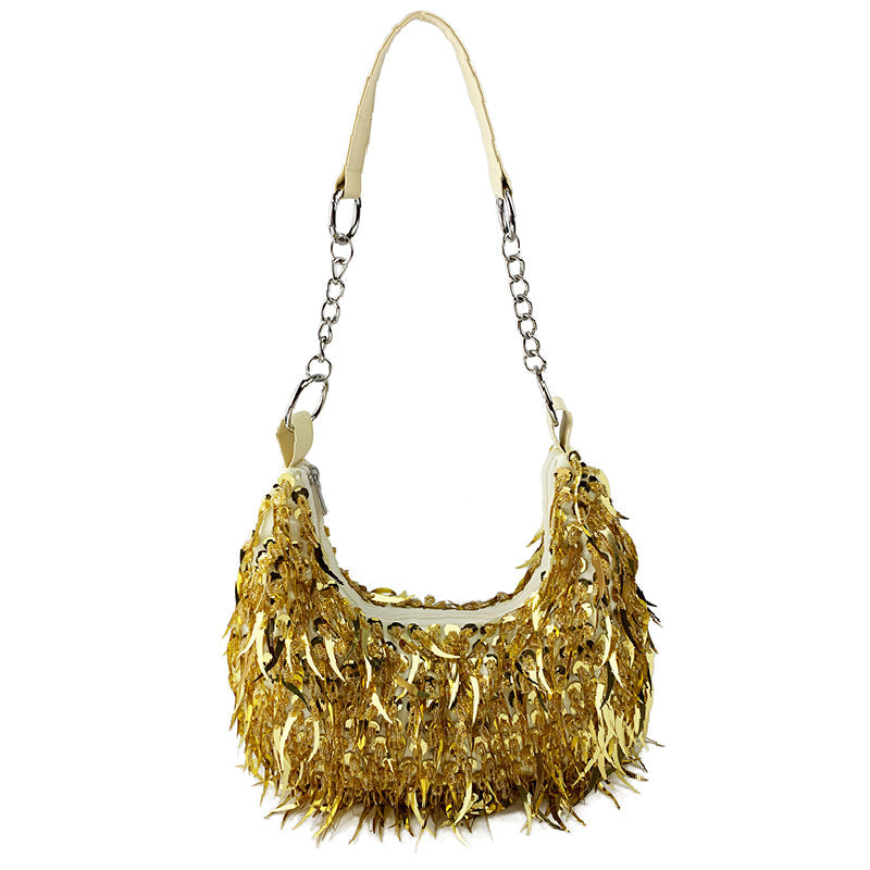 Casual Solid Patchwork Beaded Bags