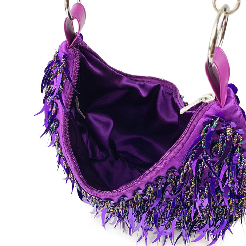 Casual Solid Patchwork Beaded Bags