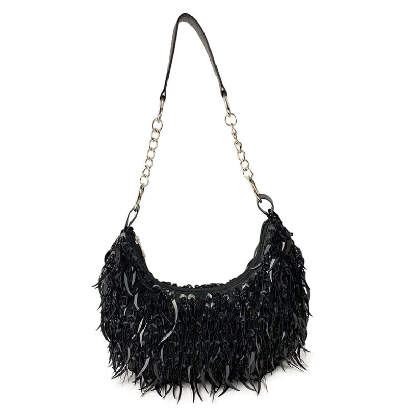 Casual Solid Patchwork Beaded Bags