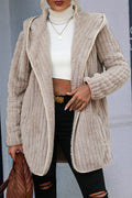 Casual Street Solid Patchwork Draw String Hooded Collar Outerwear(4 Colors)