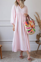 Casual Simplicity Solid Patchwork A Line Dresses(3 Colors)