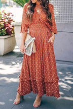 Elegant College Print Pocket V Neck A Line Dresses
