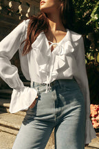 Elegant Simplicity Solid Flounce Halter Tops
