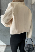 Elegant Solid Turndown Collar Outerwear