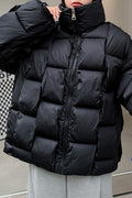 Casual Solid Patchwork Zipper Half A Turtleneck Outerwear(5 Colors)
