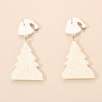 Casual Christmas Tree Patchwork Earrings
