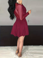 Sexy V-neck Bodycon Irregular Mesh Sequins Mini&Short Dresses