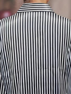 Stripes Single-breasted Slim-fit Satin Casual Shirts