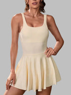 Tennis Skirt Cross Straps Anti-exposure Fitness Yoga Clothes Mini&Short Dresses