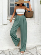 Asymmetrical High-waisted Loose-fitting Trousers With Pleats At The Waist