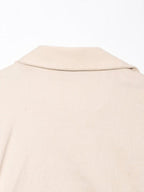 V-neck Short Sleeve Waist Hip-hugging Button Slit Commuting Temperament Maxi Dresses