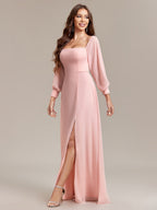 Grace Bandage Slit Formal Dress Chiffon Maxi Dresses