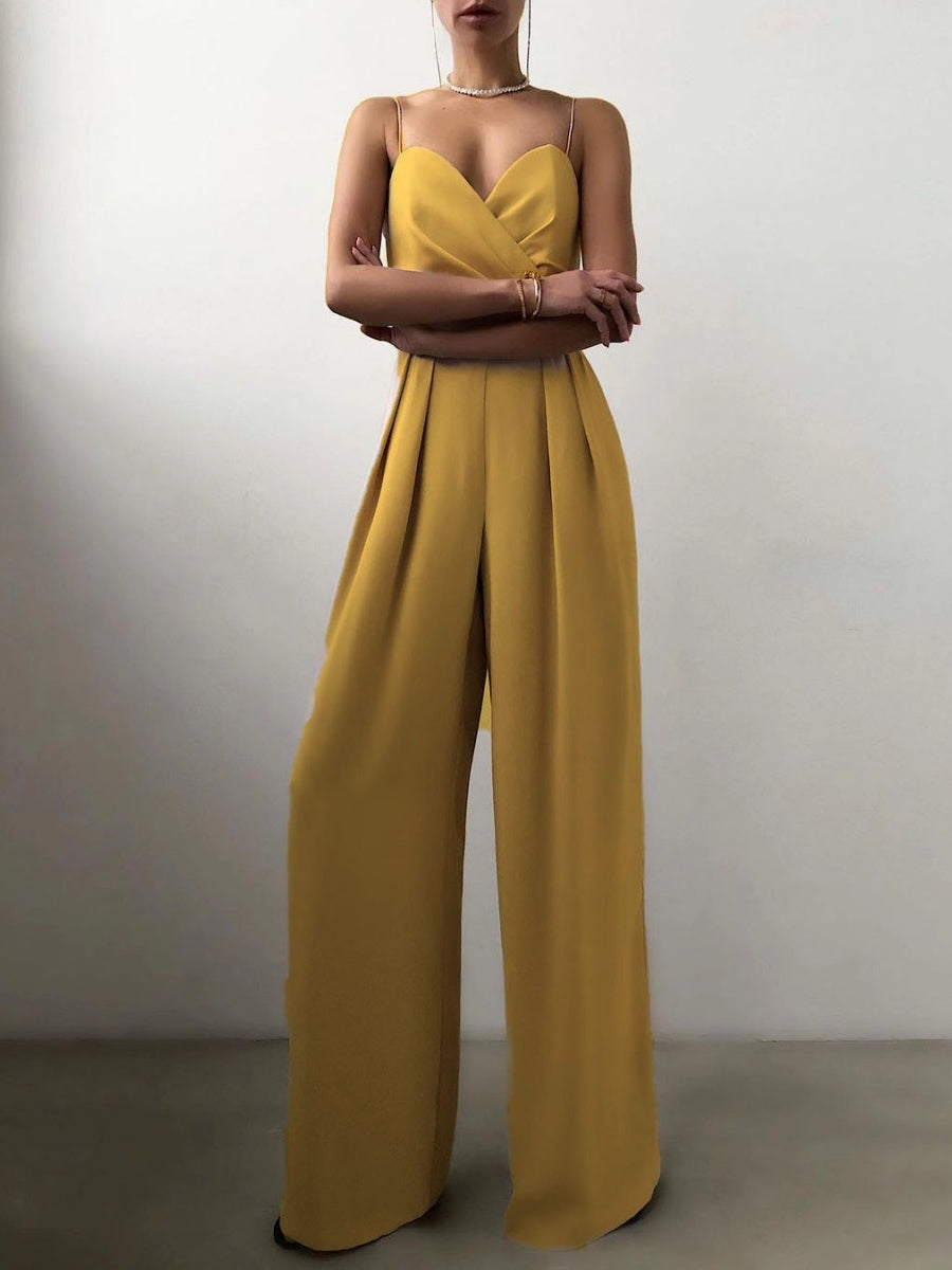 Camisoles Waist Straight-fit Jumpsuits