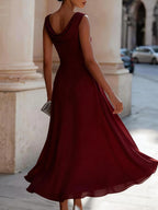 Sleeveless, Fitted Waist, Slimming, Full Skirt Midi Dress