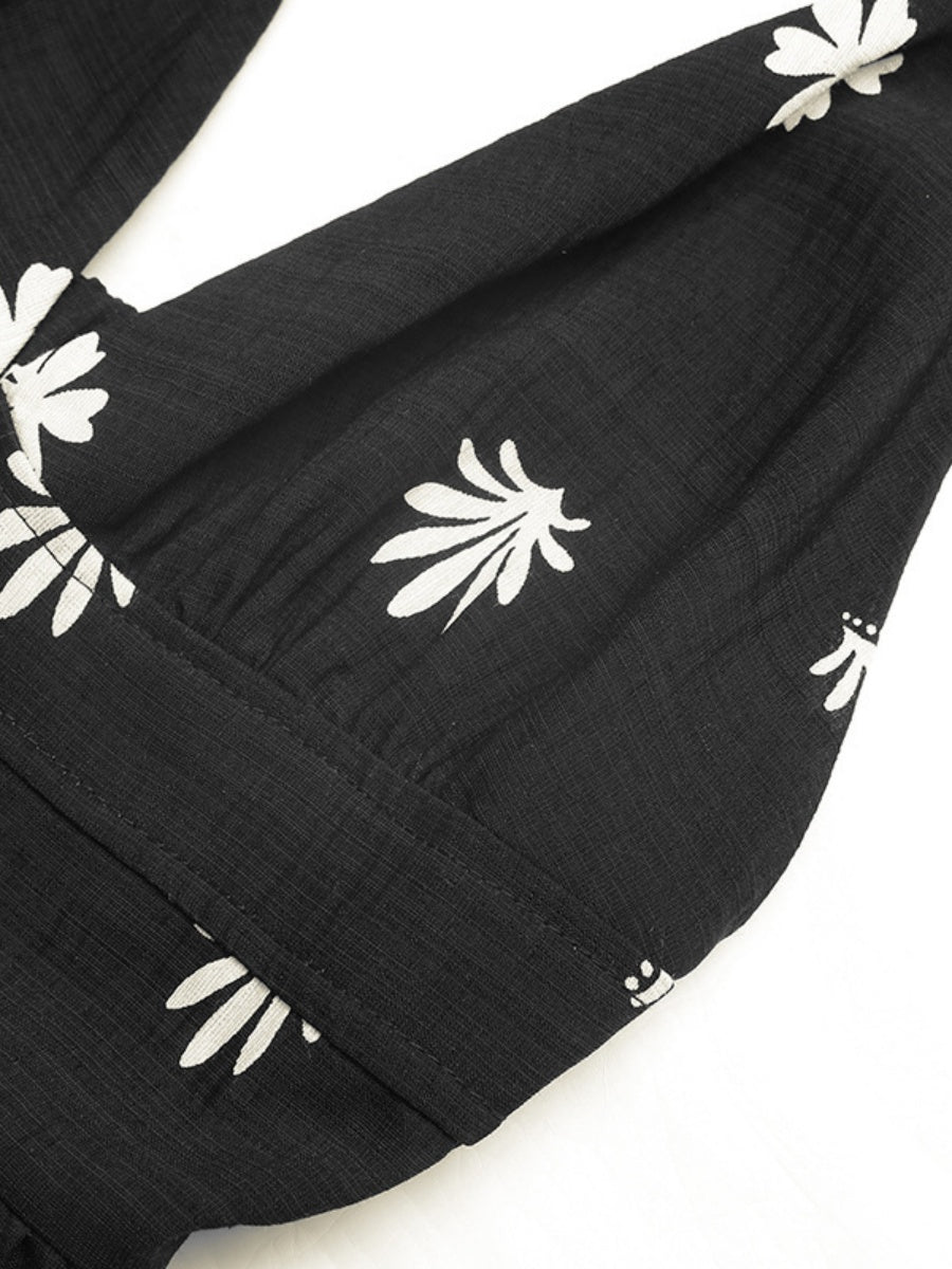 Camisoles Backless Printed Retro Vacation Maxi Dresses
