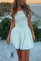 Off Shoulder Knit Ruffle Mini Dress