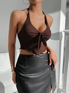 Drawstring Backless Tank Top