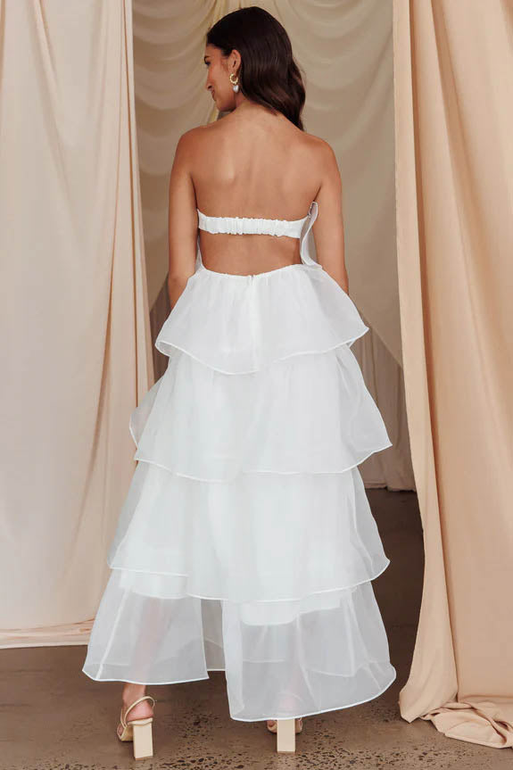 Estefanía Timeless Sunlit Ruffle Cascade Dress Elevated Occasion Wear