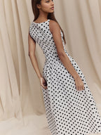 Sleeveless Polka Dots Dot Grace Maxi Dresses