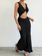 Crop Top, Fitted Fishtail Bodycon Long Dress