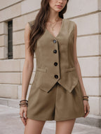 Vests Shorts Distressed Commuting Set 2-piece Sets