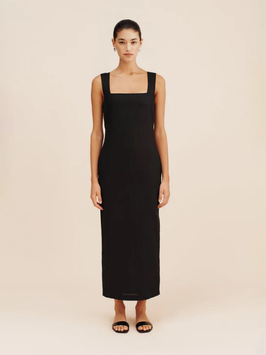 Square Collar Cotton And Linen Camisoles Leisure Temperament Maxi Dresses