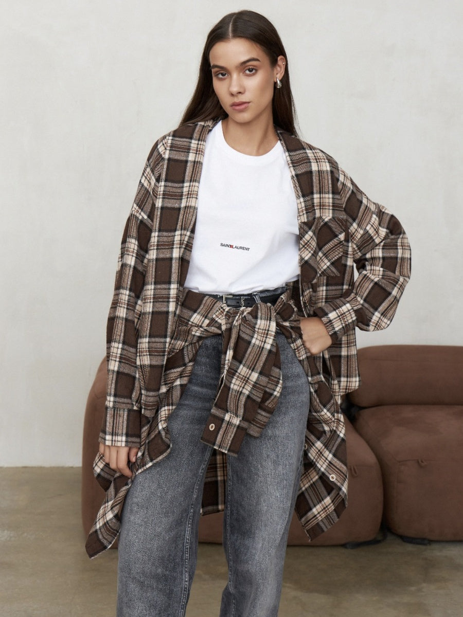 Plaid Oversize Coat Shirts