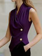 Kink Temperament Commuting Pleated Jacket Tank Tops