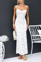 Floral Lace Bodycon Maxi Cami Dress