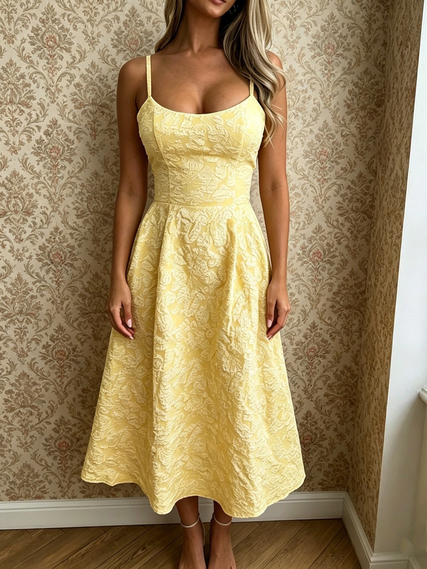 Jacquard Backless Long Dress