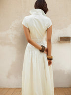 Lapel Single-breasted Simplicity Temperament Maxi Dresses