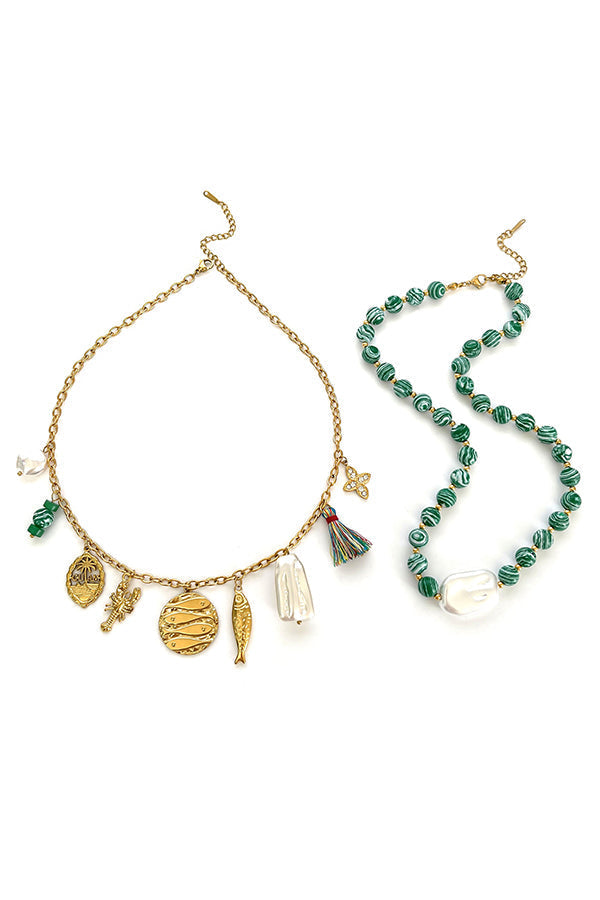 Bohemian Multi-pendant Beaded Necklace