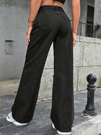 Basic High Rise Ripped Boyfriend Jeans