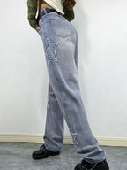 Distressed Star Patch Boyfriend Jeans