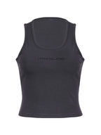Grey Hip Hop Crewneck Letter Print Tank Top