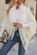 Elegant Solid Tassel Turndown Collar Outerwear