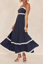 Sexy Striped Patchwork Strapless Sling Dress Dresses(9 Colors)